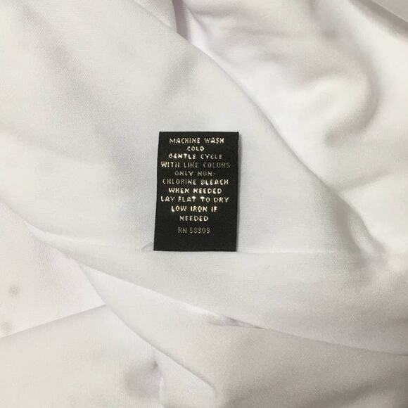 NWT Slim Factor by Investments Small Women’s Top White Hi Lo Eyelet Tied Sleeves - Picture 4 of 6